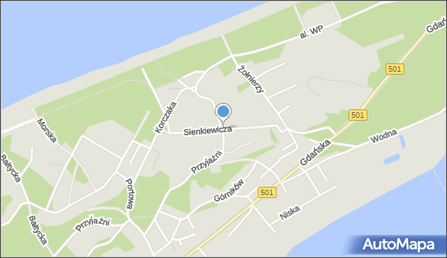 Krynica Morska, Sienkiewicza Henryka, mapa Krynica Morska