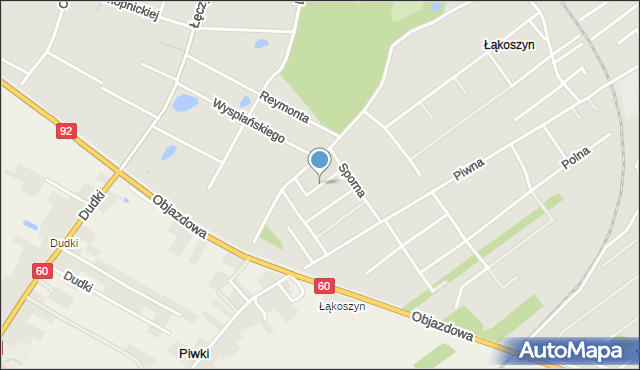 Kutno, Sielska, mapa Kutno