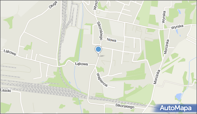 Łaziska Górne, Sikorskiego Władysława, gen., mapa Łaziska Górne