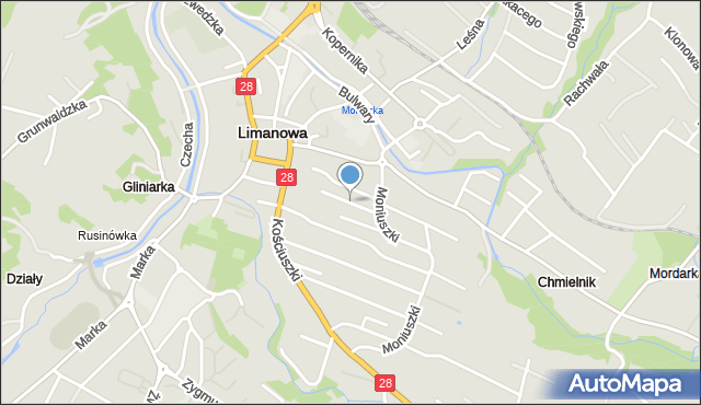 Limanowa, Sienkiewicza Henryka, mapa Limanowa