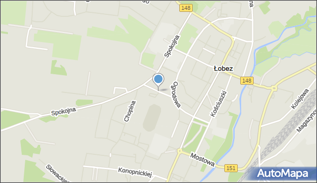 Łobez, Siewna, mapa Łobez