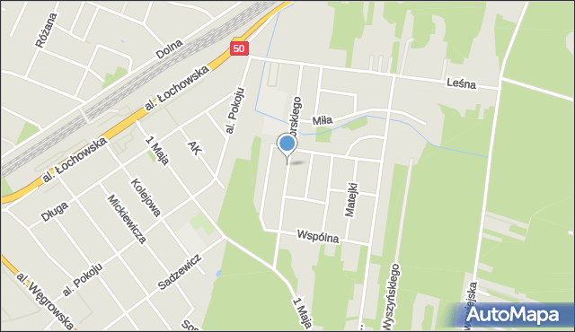 Łochów powiat węgrowski, Sikorskiego Władysława, gen., mapa Łochów powiat węgrowski