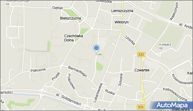 Lublin, Sieroca, mapa Lublina