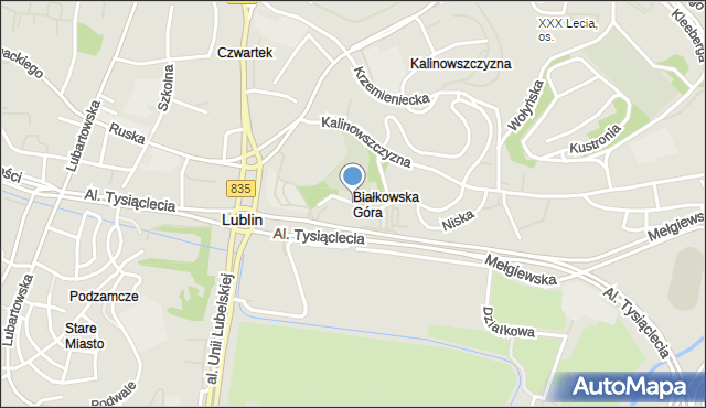 Lublin, Sienna, mapa Lublina