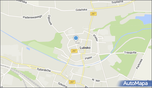 Lubsko, Sienkiewicza Henryka, mapa Lubsko