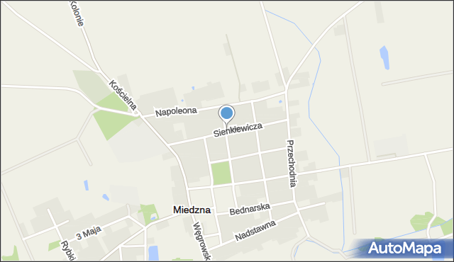 Miedzna, Sienkiewicza Henryka, mapa Miedzna