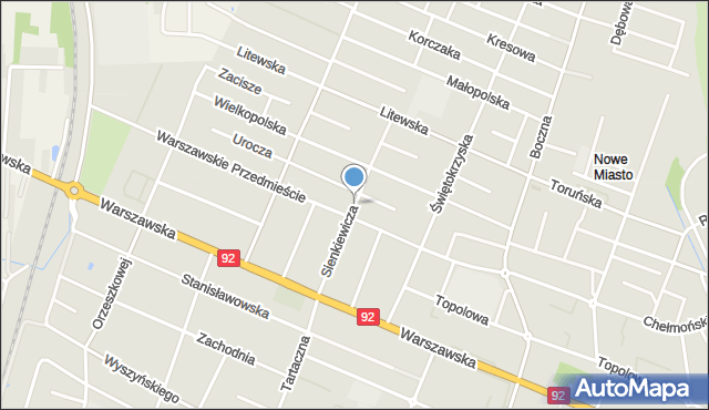 Mińsk Mazowiecki, Sienkiewicza Henryka, mapa Mińsk Mazowiecki