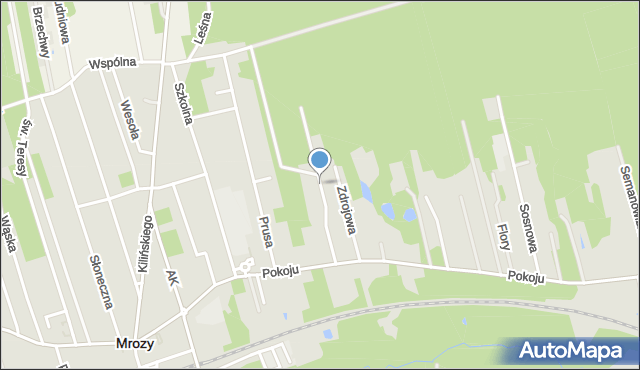 Mrozy powiat miński, Sienkiewicza Henryka, mapa Mrozy powiat miński