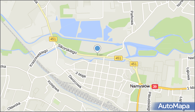 Namysłów, Sikorskiego Władysława, gen., mapa Namysłów