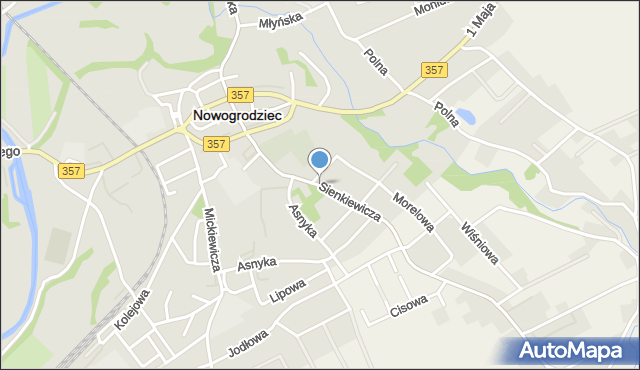 Nowogrodziec, Sienkiewicza Henryka, mapa Nowogrodziec