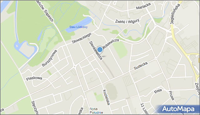 Nysa, Sienkiewicza Henryka, mapa Nysy