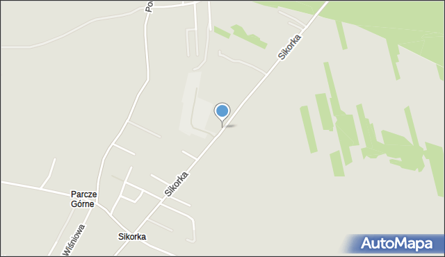 Olkusz, Sikorka, mapa Olkusz