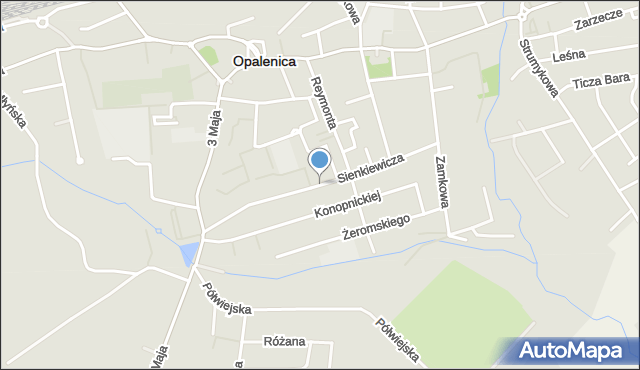 Opalenica powiat nowotomyski, Sienkiewicza Henryka, mapa Opalenica powiat nowotomyski