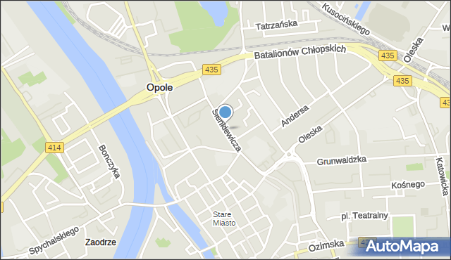 Opole, Sienkiewicza Henryka, mapa Opola