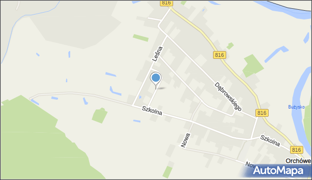Orchówek gmina Włodawa, Sikorskiego Władysława, gen., mapa Orchówek gmina Włodawa