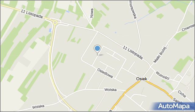 Osiek powiat staszowski, Sienkiewicza Henryka, mapa Osiek powiat staszowski