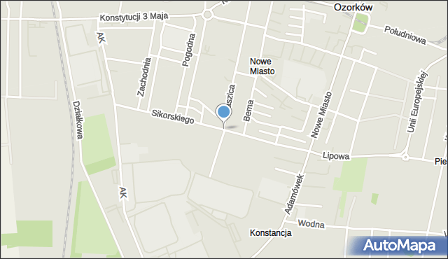 Ozorków, Sikorskiego Władysława, gen., mapa Ozorków