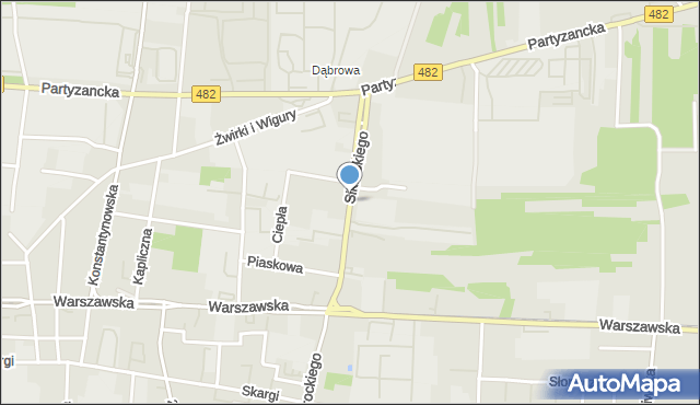 Pabianice, Sikorskiego Władysława, gen., mapa Pabianic