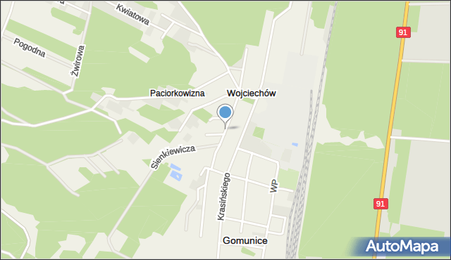 Paciorkowizna, Sienkiewicza Henryka, mapa Paciorkowizna