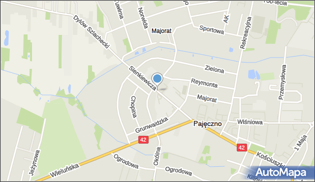 Pajęczno, Sienkiewicza Henryka, mapa Pajęczno