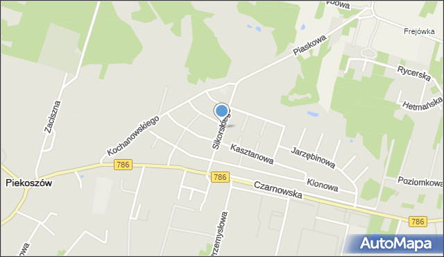 Piekoszów, Sikorskiego Władysława, gen., mapa Piekoszów