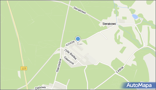 Pilchowo, Sikorki, mapa Pilchowo