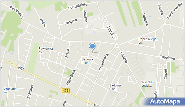 Piotrków Trybunalski, Sielankowa, mapa Piotrków Trybunalski