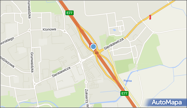 Płońsk, Sienkiewicza Henryka, mapa Płońsk