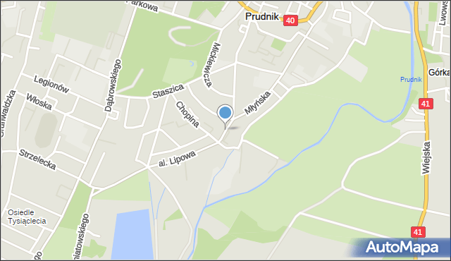 Prudnik, Sienkiewicza Henryka, mapa Prudnik