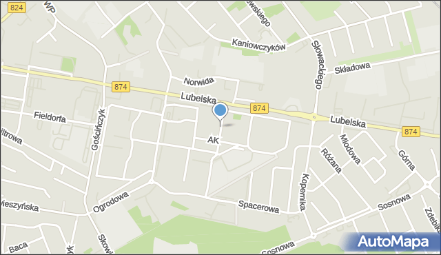 Puławy, Sikorskiego Władysława, gen., mapa Puław