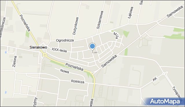 Rawicz, Sierakowska, mapa Rawicz