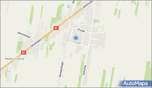 Rędziny powiat częstochowski, Sienkiewicza Henryka, mapa Rędziny powiat częstochowski