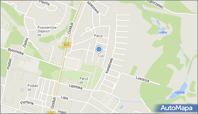Ruda Śląska, Sierpińskiego Wacława, mapa Rudy Śląskiej