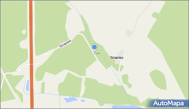 Sicienko gmina Myślibórz, Sicienko, mapa Sicienko gmina Myślibórz