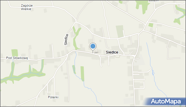 Siedlce gmina Korzenna, Siedlce, mapa Siedlce gmina Korzenna