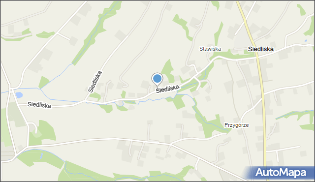 Siedliska gmina Bobowa, Siedliska, mapa Siedliska gmina Bobowa
