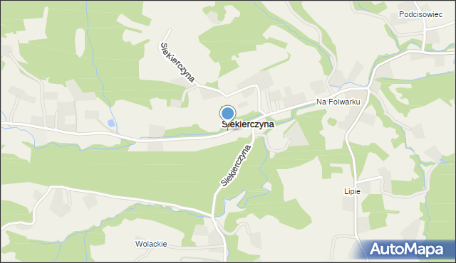 Siekierczyna gmina Ciężkowice, Siekierczyna, mapa Siekierczyna gmina Ciężkowice