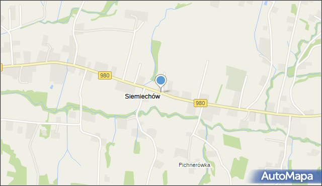 Siemiechów gmina Gromnik, Siemiechów, mapa Siemiechów gmina Gromnik