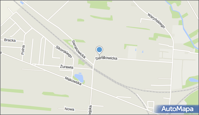 Skierniewice, Sierakowicka, mapa Skierniewic