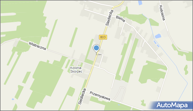 Skórzec powiat siedlecki, Siedlecka, mapa Skórzec powiat siedlecki