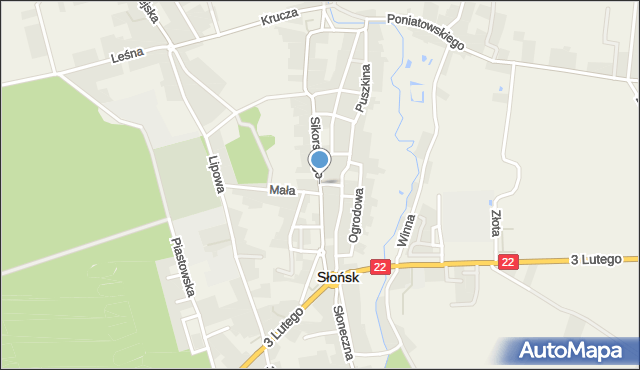 Słońsk, Sikorskiego Władysława, gen., mapa Słońsk