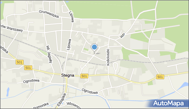 Stegna powiat nowodworski, Sikorskiego Władysława, gen., mapa Stegna powiat nowodworski