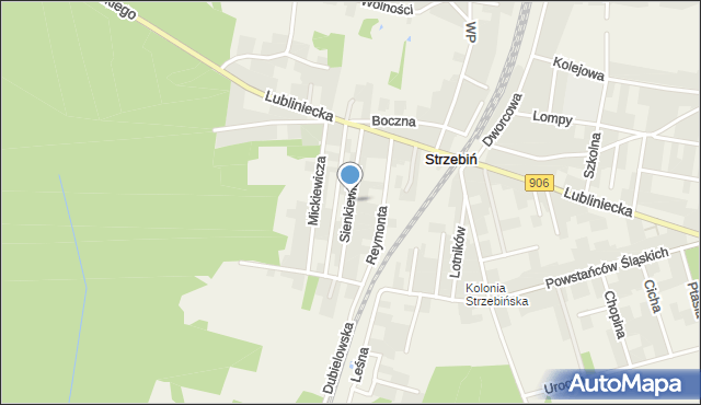 Strzebiń, Sienkiewicza Henryka, mapa Strzebiń