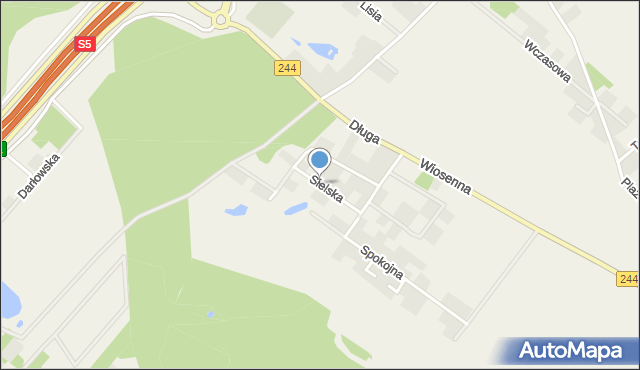 Strzelce Górne, Sielska, mapa Strzelce Górne