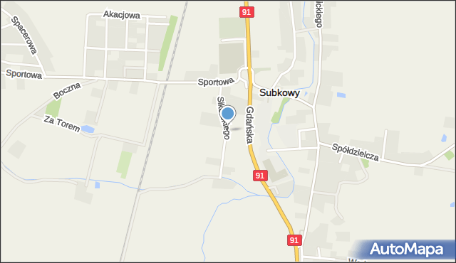 Subkowy, Sikorskiego Władysława, gen., mapa Subkowy