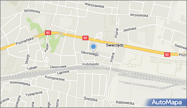 Swarzędz, Sikorskiego Władysława, gen., mapa Swarzędz