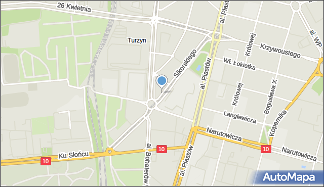 Szczecin, Sikorskiego Władysława, gen., mapa Szczecina