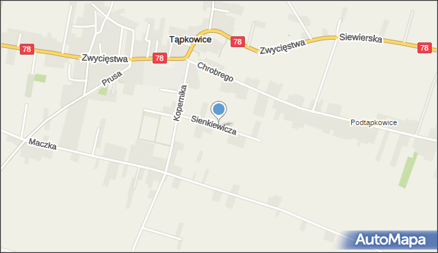 Tąpkowice, Sienkiewicza Henryka, mapa Tąpkowice