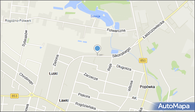 Tomaszów Lubelski, Sikorskiego Władysława, gen., mapa Tomaszów Lubelski