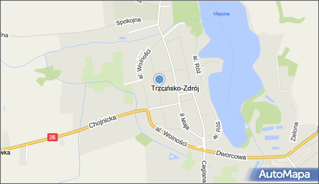 Trzcińsko-Zdrój, Sienkiewicza Henryka, mapa Trzcińsko-Zdrój